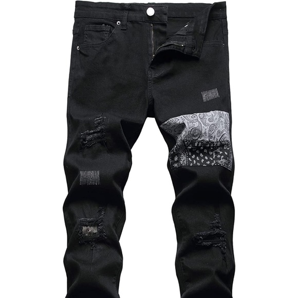Other - New Mens Ripped and Patched Skinny Jeans Multiple Sizes